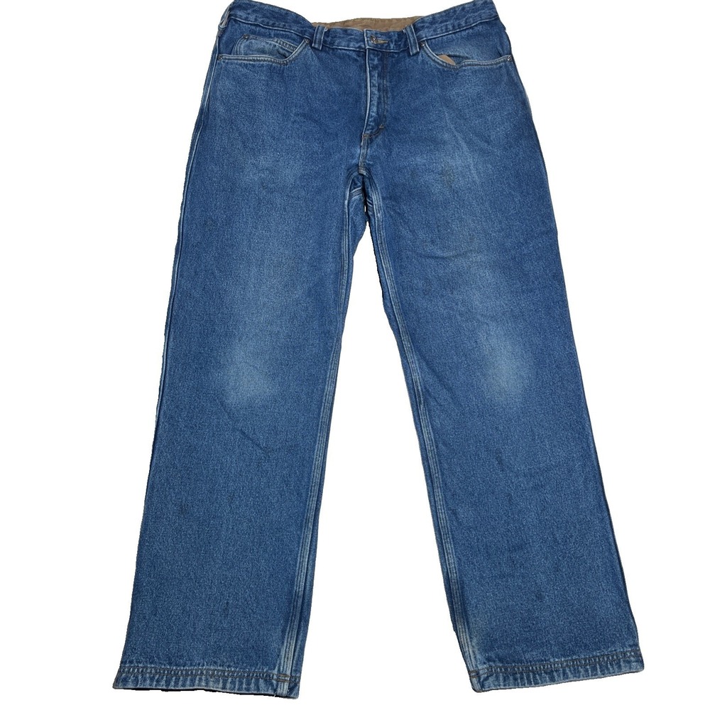 Duluth Trading Co Mens Ballroom Flannel Lined Jeans Sz 38x32 Relaxed Fit Rugged